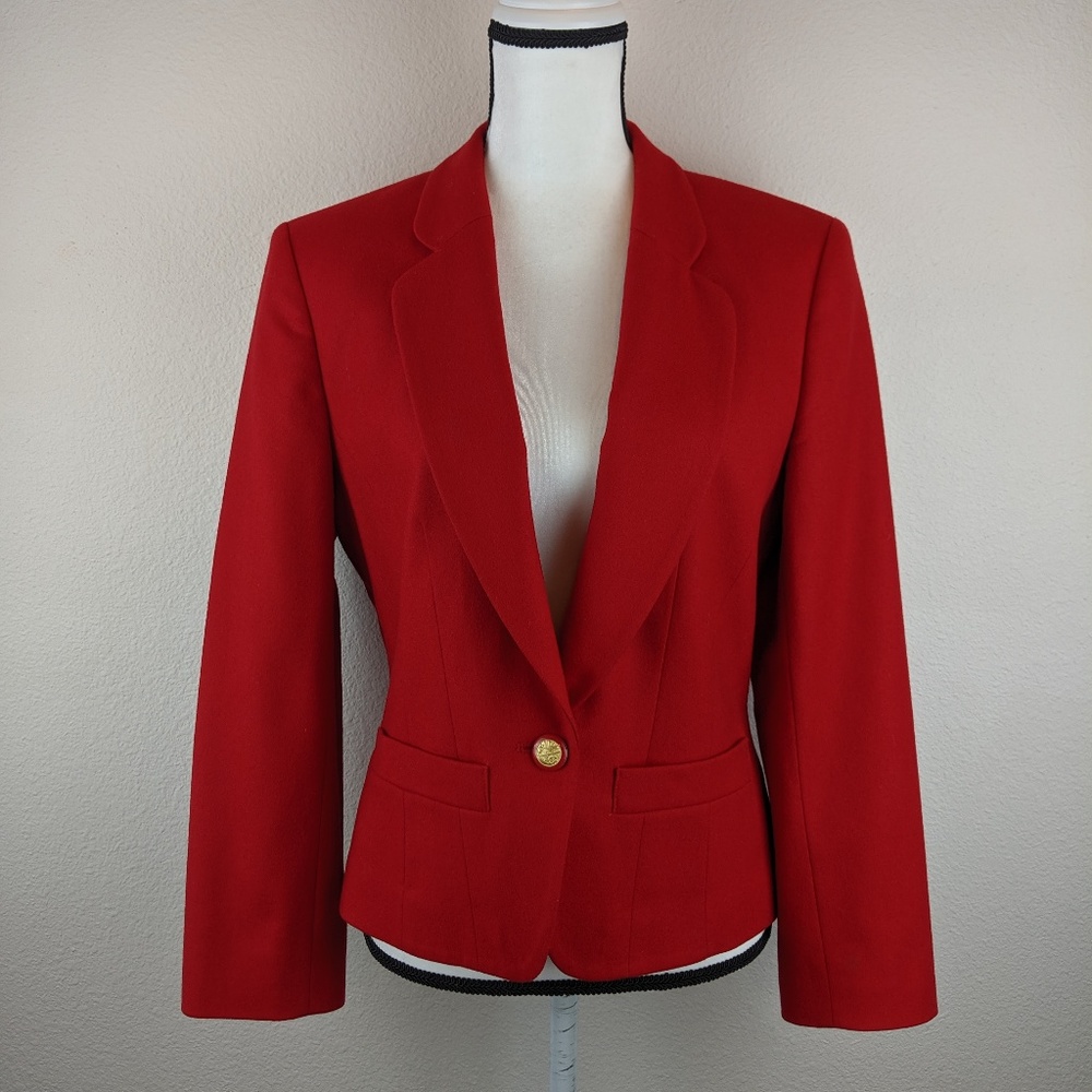 Pendleton Vintage Virgin Wool Button Red Blazer